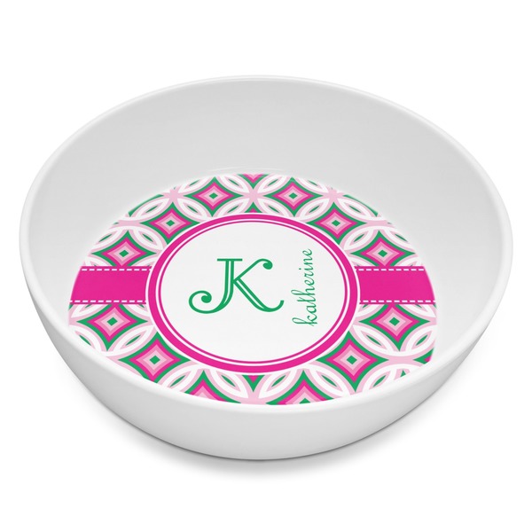 Custom Linked Circles & Diamonds Melamine Bowl - 8 oz (Personalized)