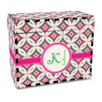 Linked Circles & Diamonds Wood Recipe Box - Full Color Print (Personalized)
