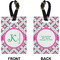 Linked Circles & Diamonds Rectangle Luggage Tag (Front + Back)