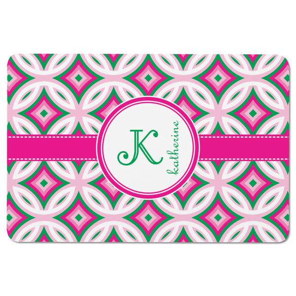 Linked Circles & Diamonds Rectangular Fridge Magnet - FRONT