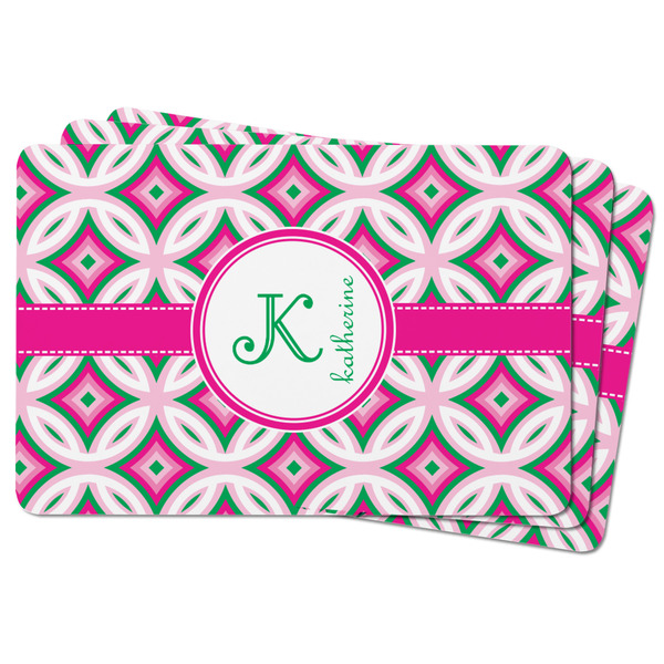 Linked Circles & Diamonds Rectangular Fridge Magnet - THREE