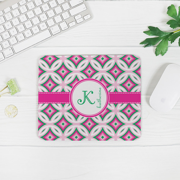 Linked Circles & Diamonds Rectangular Mouse Pad - LIFESTYLE 2