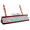 Linked Circles & Diamonds Red Mahogany Nameplates with Business Card Holder - Angle
