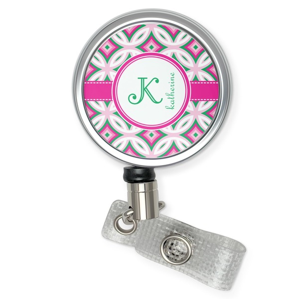 Custom Linked Circles & Diamonds Retractable Badge Reel (Personalized)