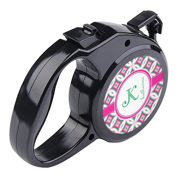 Linked Circles & Diamonds Retractable Dog Leash - Angle