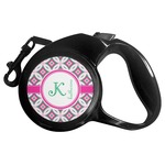 Linked Circles & Diamonds Retractable Dog Leash (Personalized)
