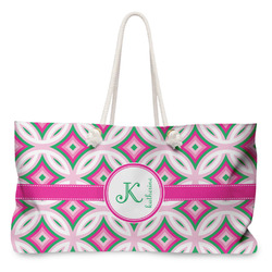 Linked Circles & Diamonds Large Tote Bag with Rope Handles (Personalized)