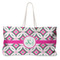 Linked Circles & Diamonds Large Rope Tote Bag - Front View