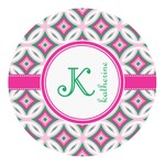 Linked Circles & Diamonds Round Decal (Personalized)