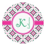 Linked Circles & Diamonds Round Decal - Small (Personalized)