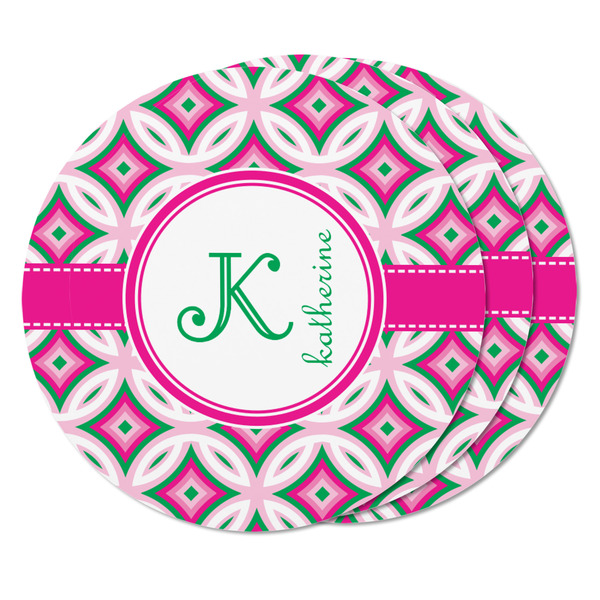 Linked Circles & Diamonds Round Fridge Magnet - THREE