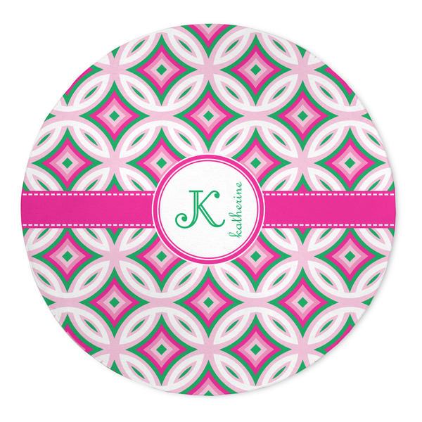 Custom Linked Circles & Diamonds 5' Round Indoor Area Rug (Personalized)