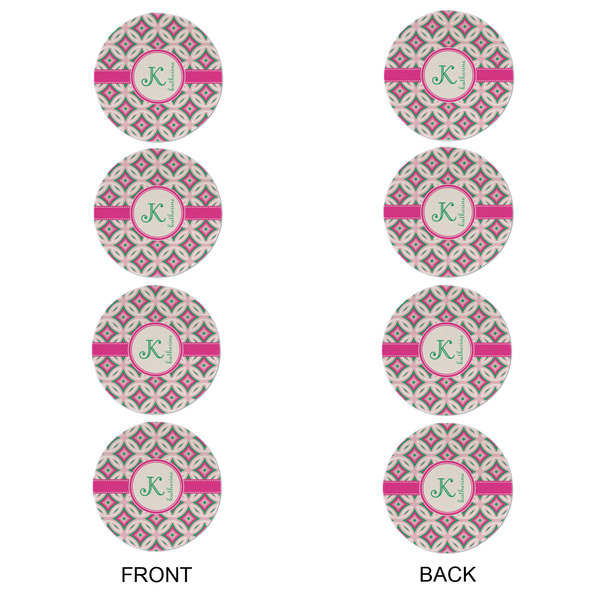 Linked Circles & Diamonds Round Linen Placemats - APPROVAL Set of 4 (double sided)