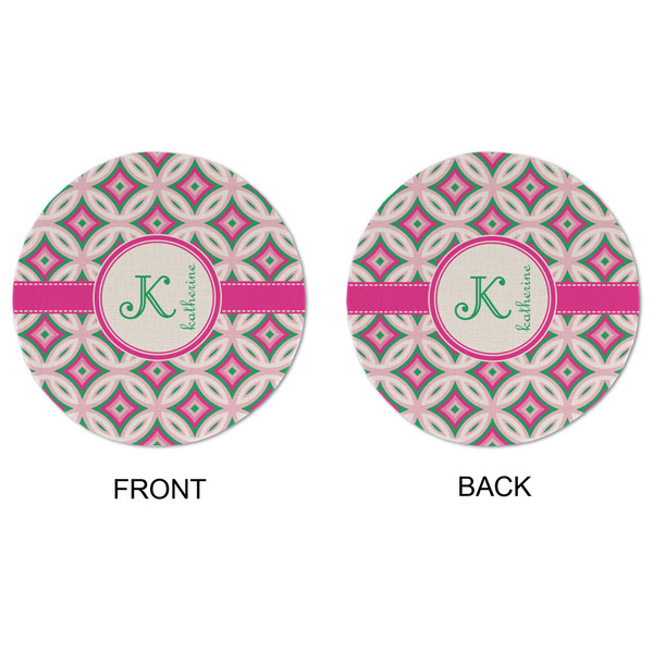 Linked Circles & Diamonds Round Linen Placemats - APPROVAL (double sided)