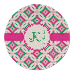 Linked Circles & Diamonds Round Linen Placemat - Single Sided (Personalized)