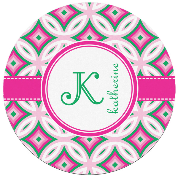 Linked Circles & Diamonds Round Mousepad - APPROVAL