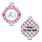 Linked Circles & Diamonds Round Pet ID Tag - Large - Approval