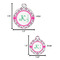 Linked Circles & Diamonds Round Pet ID Tag - Large - Comparison Scale