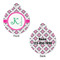 Linked Circles & Diamonds Round Pet Tag - Front & Back