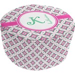 Linked Circles & Diamonds Round Pouf Ottoman (Personalized)