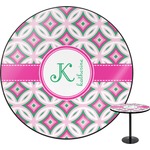 Linked Circles & Diamonds Round Table - 24" (Personalized)