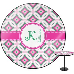 Linked Circles & Diamonds Round Table - 30" (Personalized)