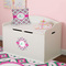 Linked Circles & Diamonds Round Wall Decal on Toy Chest