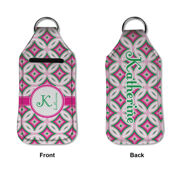 Linked Circles & Diamonds Sanitizer Holder Keychain - Large APPROVAL (Flat)