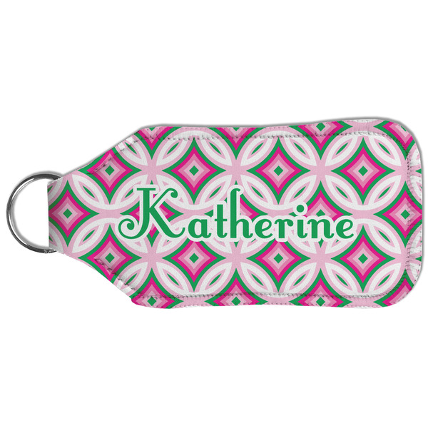 Linked Circles & Diamonds Sanitizer Holder Keychain - Large (Back)