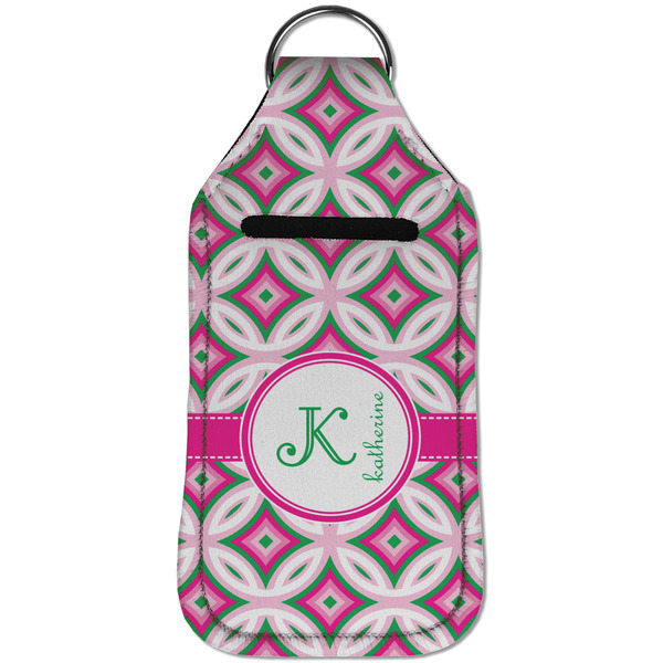 Linked Circles & Diamonds Sanitizer Holder Keychain - Large (Front)