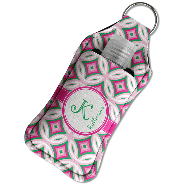 Linked Circles & Diamonds Sanitizer Holder Keychain - Large in Case