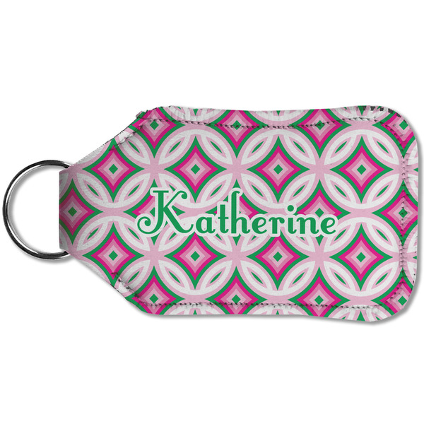Linked Circles & Diamonds Sanitizer Holder Keychain - Small (Back)