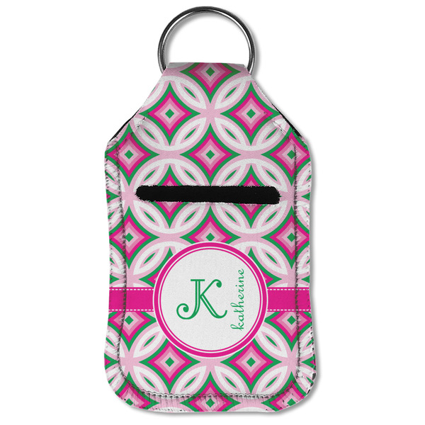 Linked Circles & Diamonds Sanitizer Holder Keychain - Small (Front Flat)