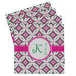 Linked Circles & Diamonds Absorbent Stone Coasters - Set of 4 (Personalized)