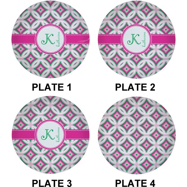 Linked Circles & Diamonds Set of Lunch / Dinner Plates (Approval)