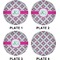 Linked Circles & Diamonds Set of Lunch / Dinner Plates (Approval)