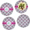 Linked Circles & Diamonds Set of Lunch / Dinner Plates