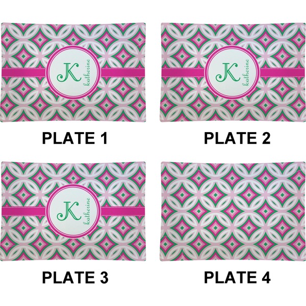 Linked Circles & Diamonds Set of Rectangular Appetizer / Dessert Plates (Approval)