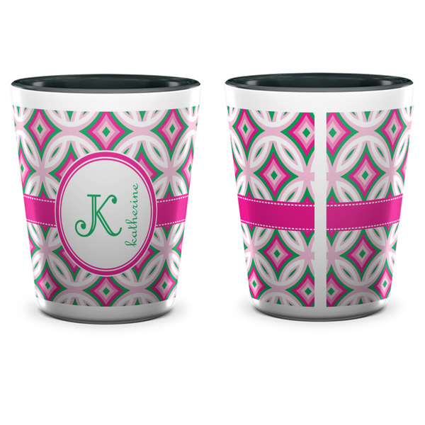 Linked Circles & Diamonds Shot Glass - Two Tone - APPROVAL