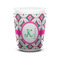 Linked Circles & Diamonds Ceramic Shot Glass - 1.5 oz - White - Single (Personalized)