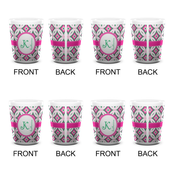 Linked Circles & Diamonds Shot Glass - White - Set of 4 - APPROVAL