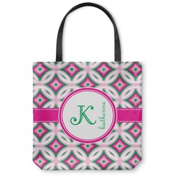 Linked Circles & Diamonds Canvas Tote Bag - Large - 18"x18" (Personalized)