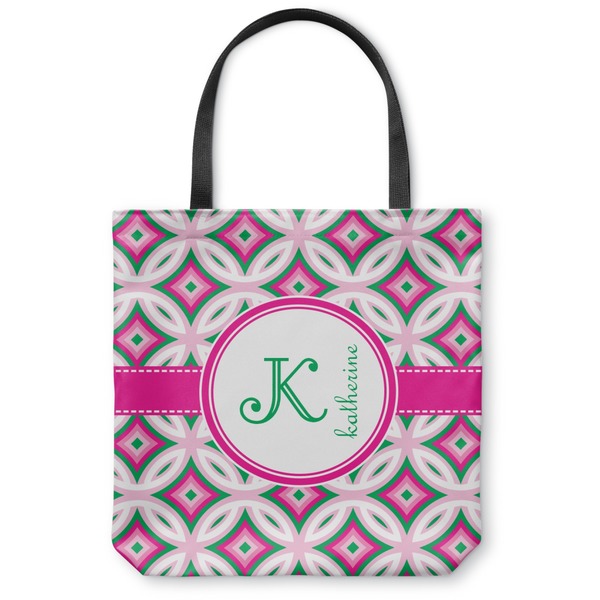 Custom Linked Circles & Diamonds Canvas Tote Bag (Personalized)