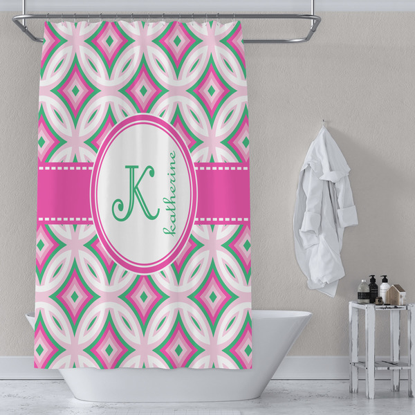 Linked Circles & Diamonds Shower Curtain Lifestyle