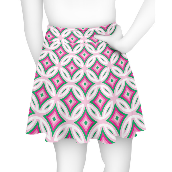 Linked Circles & Diamonds Skater Skirt - Back