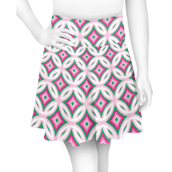 Custom Linked Circles & Diamonds Skater Skirt - Small