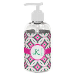 Linked Circles & Diamonds Plastic Soap / Lotion Dispenser (8 oz - Small - White) (Personalized)