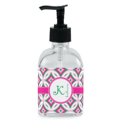 Linked Circles & Diamonds Glass Soap & Lotion Bottle - Single Bottle (Personalized)