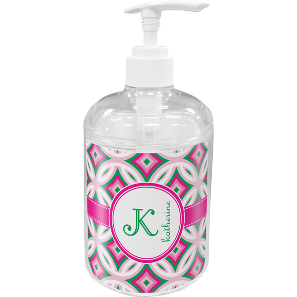 Custom Linked Circles & Diamonds Acrylic Soap & Lotion Bottle (Personalized)