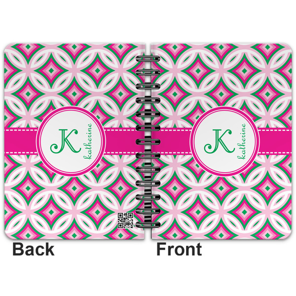 Linked Circles & Diamonds Spiral Journal 5 x 7 - Apvl